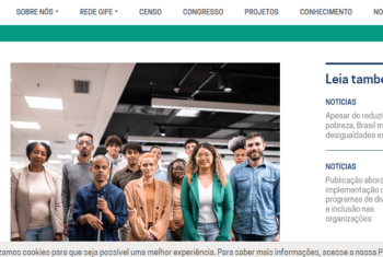 Print do site gife.org.br com um texto intitulado: Os desafios das empresas para inclusão de pessoas com deficiência